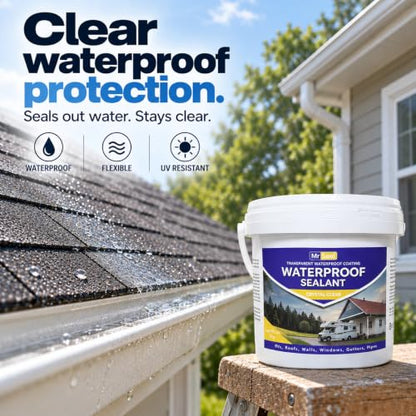Clear Waterproof Sealant 70 OZ, Water-Based Transparent Coating - style: 70 OZ