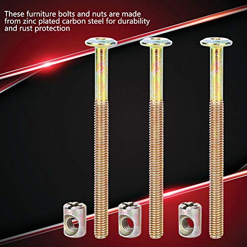 10 Pack M6 X 90mm Barrel Bolt Nuts, Chazcool Cross Dowel Set for Furniture Cots Beds Chair Crib Spare Connector Parts(90mm) - size: 90mm