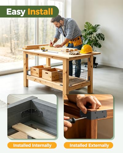 3"x3"x1.2" L Brackets for Wood, 150LB, Black 4 Pack - color: Black-4PCS