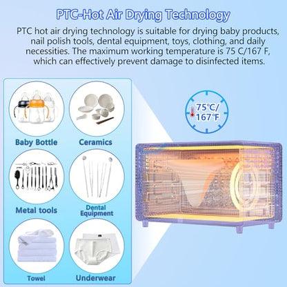 Sterilizer Tools, 16.2L Drying and 3-in-1 Disinfection Tools 150W Sterilizer with Timer Disinfection Cabinet Suitable for Mother-Child Products, Towels, Hair Salons, Nail Studios (White) - color: White