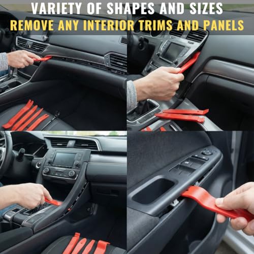 Auto Trim Removal Tool Set (No Scratch Plastic Pry Tool Kit) - Auto Trim Tool Kit Car Tools, Easy Door Panel Removal Tool, Fastener Removal, Clip, Molding, Dashboards, Interior Trim Tools