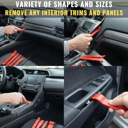 Auto Trim Removal Tool Set (No Scratch Plastic Pry Tool Kit) - Auto Trim Tool Kit Car Tools, Easy Door Panel Removal Tool, Fastener Removal, Clip, Molding, Dashboards, Interior Trim Tools
