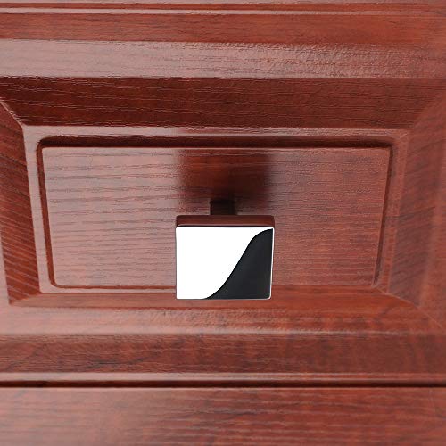 KOOFIZO 10 Pack Polished Chrome Cabinet Knobs Square Single Hole Pulls K03 - color: Polished Chrome, size: Knob 1 - 10Pcs