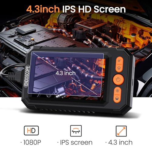 BlueSwan Endoscope Camera with Light 4.3" IPS 1080P Borescope