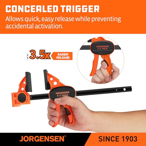 JORGENSEN E-Z Hold 4-Pack 6" 200LBS Light Duty Woodworking Bar Clamps - size: 4 Count (Pack of 1)