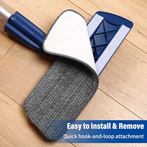 16.5" Microfiber Mop Pads Refills, 4 Pack Reusable Replacement Heads - color: 16"bluegrey*4