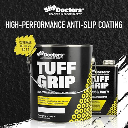 Tuff Grip Extreme Non-Skid Paint for Ramps, Floors, Decks & Stairs – Textured Anti-Slip Grip Coating for Slip Resistant Traction (White) - color: White