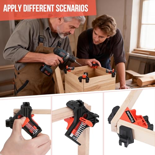 4Pcs 90° Corner Clamps, Light-Duty Spring Clamp for Crafts