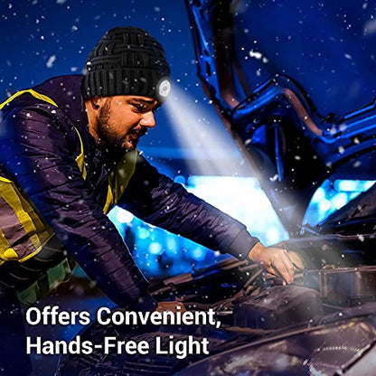 Multifunctional LED Beanie and Magnetic Wristband Tool Set - Unisex, Ideal for Outdoor Sports & DIY Projects, Perfect Holiday Gift
