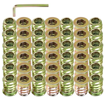 50 Pcs Threaded Inserts for Wood, 1/4"-20 x 15mm - size: 1/4"-20 x 15mm