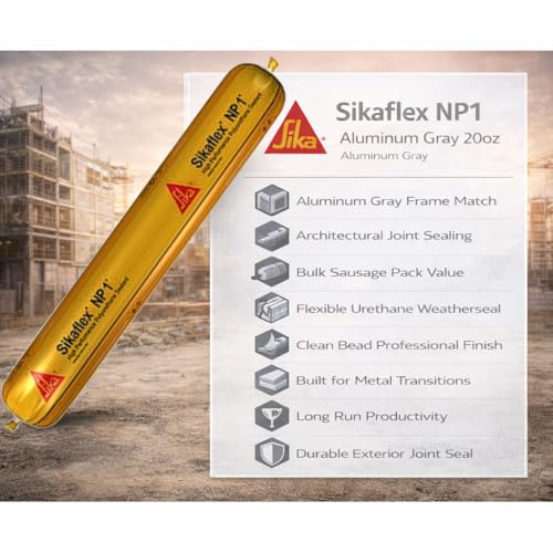 Sika Sikaflex NP1 (FKA MasterSeal NP 1) Aluminum Gray 20 oz Sausage Polyurethane Construction Sealant for Window/Door Perimeters Curtainwall & Precast Joints Concrete Masonry Metal Exterior - color: Aluminum Gray