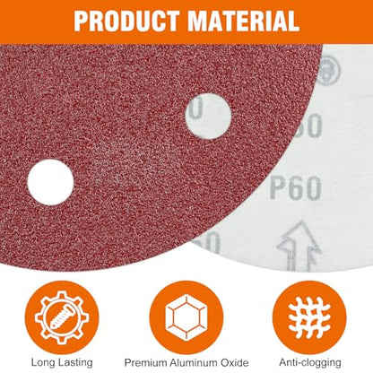 30 PCS 9 Inch Drywall Sanding Discs 60 Grit 6 Hole - color: 6 Hole, size: Grit 60