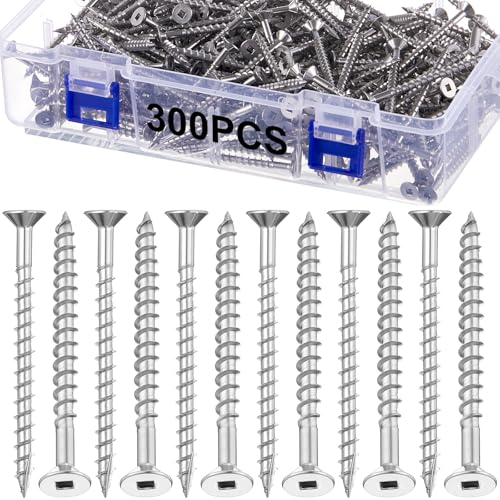 Blulu 300 Pcs 10 x 2‑1/2" Deck Screws, 304 Stainless Steel Nails for Deck