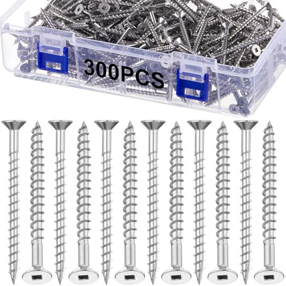 Blulu 300 Pcs 10 x 2‑1/2" Deck Screws, 304 Stainless Steel Nails for Deck
