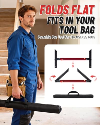 Stair Tread Template Tool for Stairs Shelves Projects - color: Red and Black