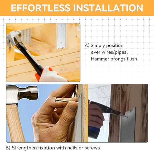 80 PCS 6 Inch Nail Plates for Wood Studs, Nail Guards Protector for Studs - size: 6 x 1.5 Inch