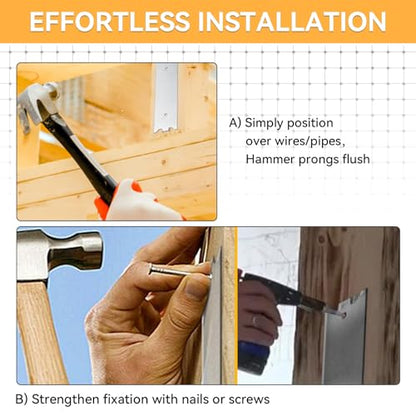 200 PCS 2.5" Nail Plates for Wood Studs, Nail Guards Protector for Studs - size: 2.5 x 1.5 Inch