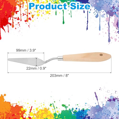 PATIKIL Art Spatula, No.12 22mm Stainless Steel Flexible Palette Knife Painting Knife Painting Spatula Oil Painting Mixing Scraper with Wood Handle for Canvas Acrylic Painting, Brown - style: No.12