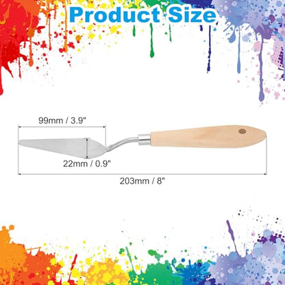 PATIKIL Art Spatula, No.12 22mm Stainless Steel Flexible Palette Knife Painting Knife Painting Spatula Oil Painting Mixing Scraper with Wood Handle for Canvas Acrylic Painting, Brown - style: No.12