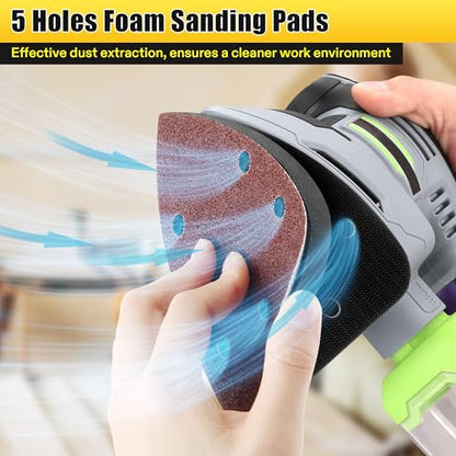 5 Pcs 5 Holes Foam Sanding Pads - color: Black and White, size: 5 Holes