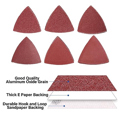 180PCS Oscillating Tool Sanding Pad, Detail Sander Sandpaper, 40-240 Grit