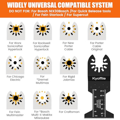 100Pcs Oscillating Saw Blades, 1-3/4" Quick Release Multi Tool Blades Kits Universal Oscillating Tool Blades Wood Plastic Multitool Blades Compatible with Dewalt Ryobi Makita Bosch Craftsman