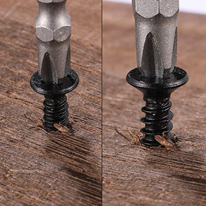 #4 x 3/4" Wood Screw 100Pcs 18-8 (304) Stainless Steel Screws Flat Head Phillips Fast Self Tapping Drywall Screws Black Oxide by SG TZH - size: #4 x 3/4"