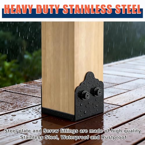 6x6 Post Base, 4Pcs Stainless Steel Adjustable Post Anchor Bracket - size: 6x6