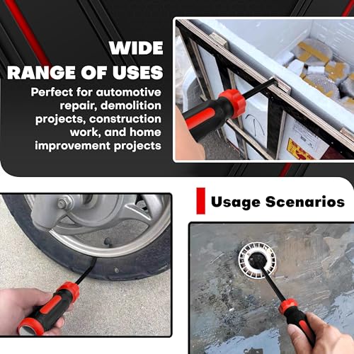 C&T 3-Piece Heavy Duty Pry Bar Set, 8",12",18", Black & Red