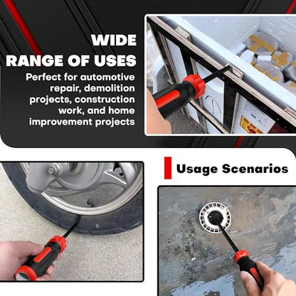 C&T 3-Piece Heavy Duty Pry Bar Set, 8",12",18", Black & Red