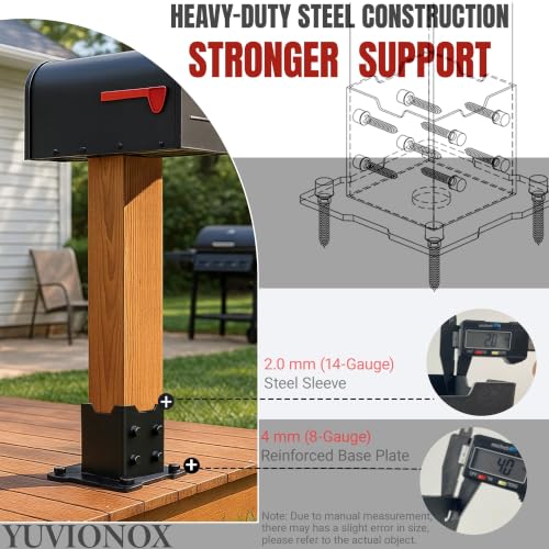 4x4 Deck Post Base, 2 Pack, 304 Stainless Steel, for Wood Decks - size: 4x4 for wood floor only
