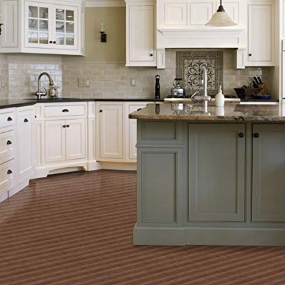 Tivoli Peel & Stick Vinyl Floor Tiles, 45-Pack, 12 x 12 in, Oak - color: Med Oak Plank-Look