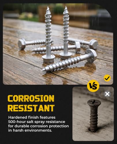 Connector Screws #9 x 1-1/2" Joist Hanger Screws with 1/4" Hex Drive 500Pcs