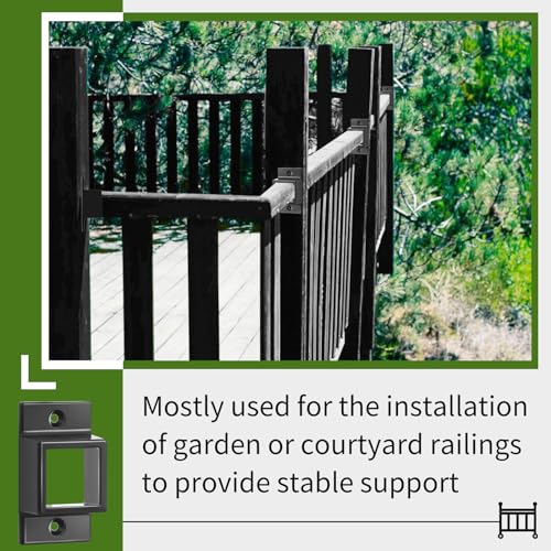 Zonon 20 Pcs Black 1" X 1" Aluminum Fence Brackets Wall Mount