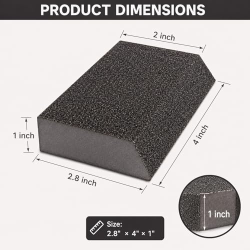 36 Pack Single Angle Sanding Sponge Blocks, 6 Grits 60-600