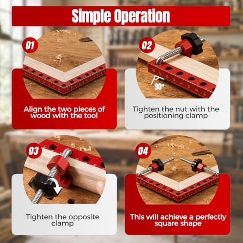 Corner Clamps for Woodworking - 8pc 90 Degree Clamp with Storage Box