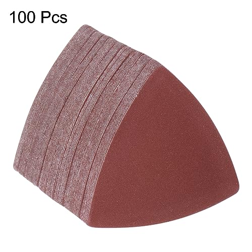 HARFINGTON 100pcs Triangular Hook & Loop Sandpapers 320 Grits 3-1/8" Aluminum Oxide Sanding Pads Random Orbital Mouse Detail Sander Papers Oscillating Multi Tool Sheets - size: 320 Grits