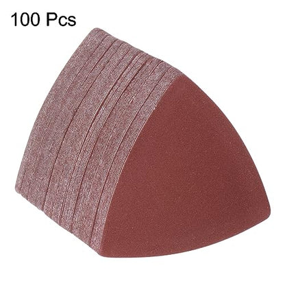 HARFINGTON 100pcs Triangular Hook & Loop Sandpapers 320 Grits 3-1/8" Aluminum Oxide Sanding Pads Random Orbital Mouse Detail Sander Papers Oscillating Multi Tool Sheets - size: 320 Grits