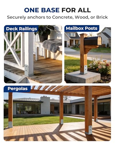 4 PCS 4x4 Post Base Brackets for Deck Pergola Gazebo