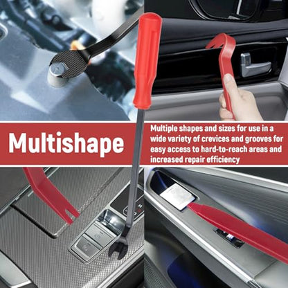 BFXM 5PCS Auto Trim Removal Tool kit,Clip Pry Tools Kit No Scratch Plastic - color: Red