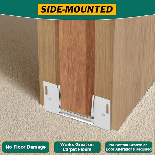 8Pcs Pocket Door Guide Bottom, Jamb Mounted for 1-3/8Inch Thick Door