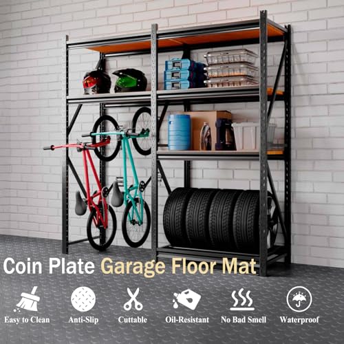 StellarStar 4x20 FT Garage Floor Mat, 2mm Thickened PVC Coin Pattern - color: Gray(Coin), size: 4x20 FT