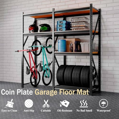 StellarStar 4x20 FT Garage Floor Mat, 2mm Thickened PVC Coin Pattern - color: Gray(Coin), size: 4x20 FT