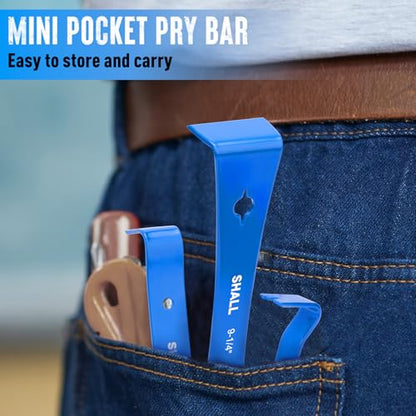 SHALL 3-Piece Mini Flat Pry Bar Set, 5-1/4", 7-1/4", 9-1/4" Small Pry Bars