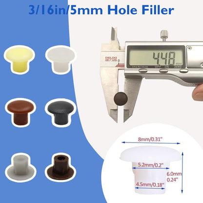 1500Pcs 3/16" Plastic Hole Plugs, Screw Cap Round Button Plug - color: Clear, size: 1500pcs*0.19"(5mm)