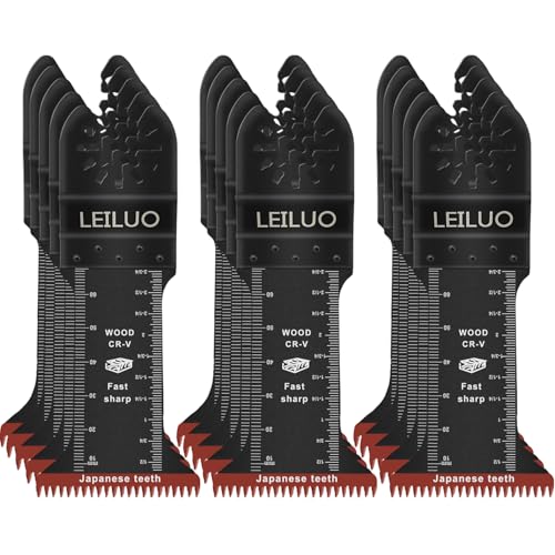 LEILUO 15Pcs Oscillating Tool Blades for Wood, Japanese Teeth Fast Cut