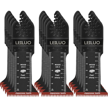 LEILUO 15Pcs Oscillating Tool Blades for Wood, Japanese Teeth Fast Cut
