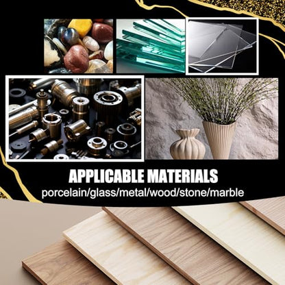 Kintsugi Repair Kit - Gold ＆ Silver Food Safe Glue for Pottery and Porcelain Repair, Ceramic Repair Resin for Bowls, Plates, Vases, Jades, Newbie Friendly, Meaningful Presents for DIY Art Enthusiasts