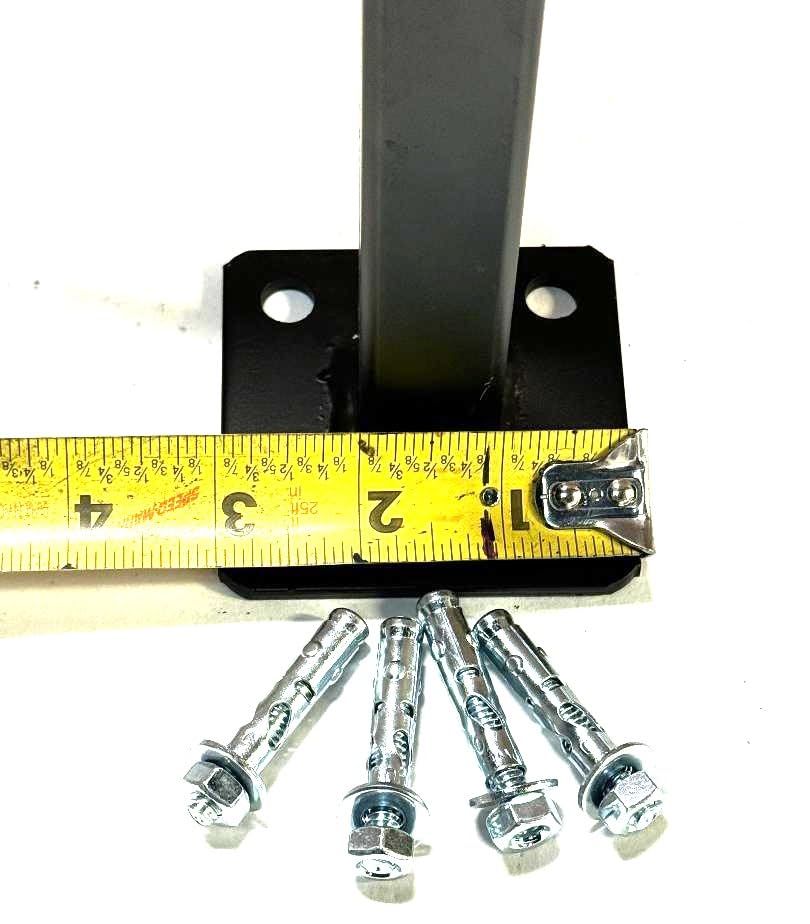 Fix Non Removable 1" railings Posts 6" Handrail Brackets for Weld On Repairs Rusty Metal Hollow/Solid Post mounts for Rails Broken Out of Cement-Black Paint- Anchor Bolts
