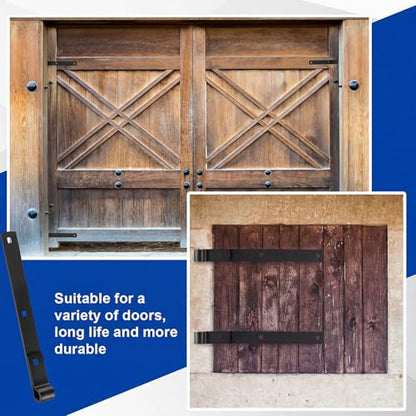 Yaocom 4 Pack 12" Zinc Strap Hinge Heavy Duty for Gate, Barn,Shed, Black - color: Black, size: 12 Inch